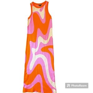Wild Fable Pink Orange & Tan Knee Length Dress
Groovy Print